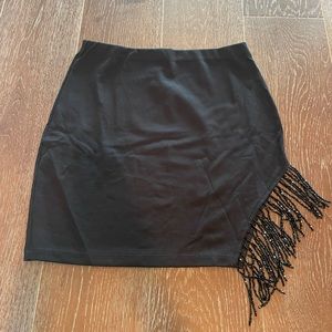 Fringe black skirt